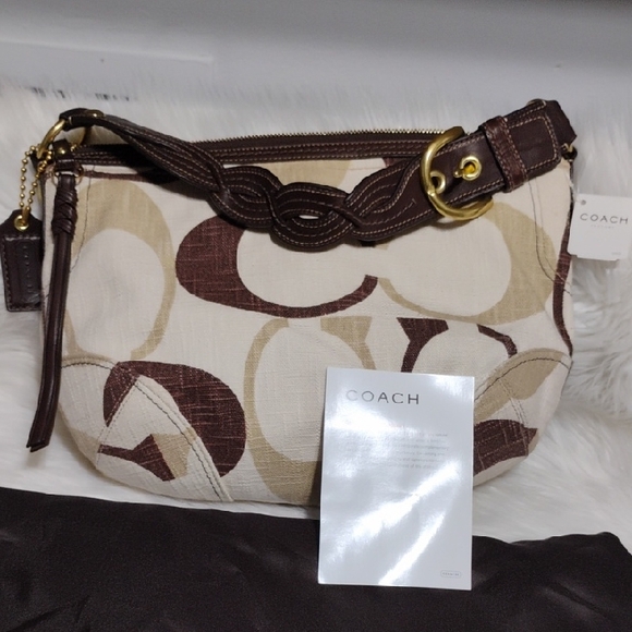 FIRM PRICE! RARE! New Coach Tonal Signature C  Hobo Shoulder Bag Dust Bag - Picture 15 of 16